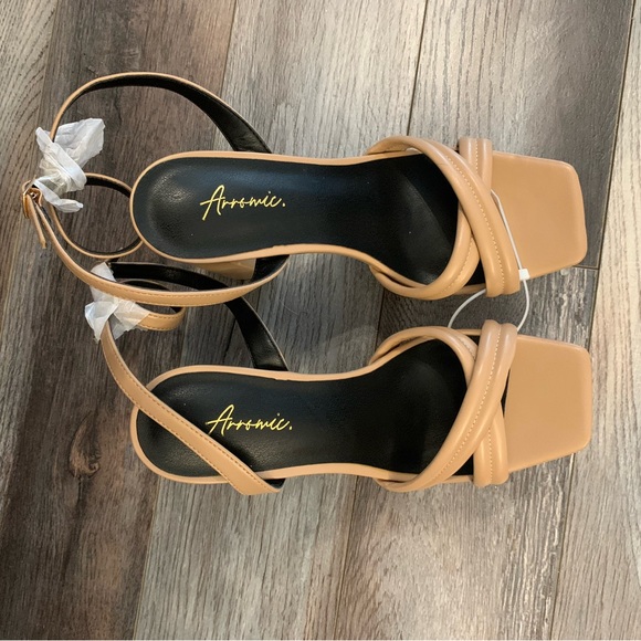 Beige Block Heel Sandals - Picture 4 of 4